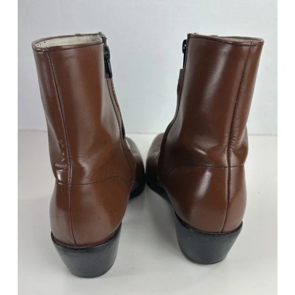 *Flaw Long Haul Mens Leather Cowboy Boots Sz 10M Western Zip Ankle Riding Brown - Picture 15 of 16